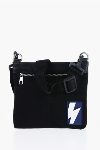 Nylon Sacoche With Removable Straps in Black