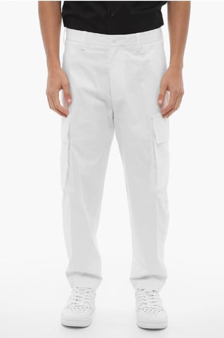 Loose Fit FIREMAN Cargo Pants in White