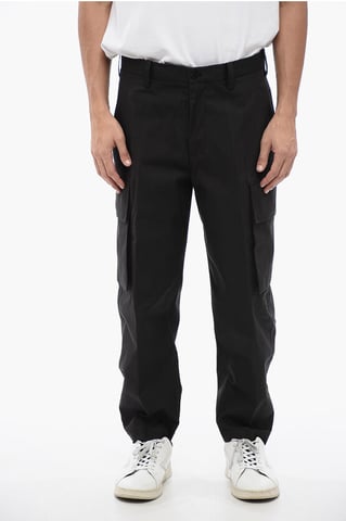 Cotton Blend FIREMAN Loose Fit Cargo Pants in Black
