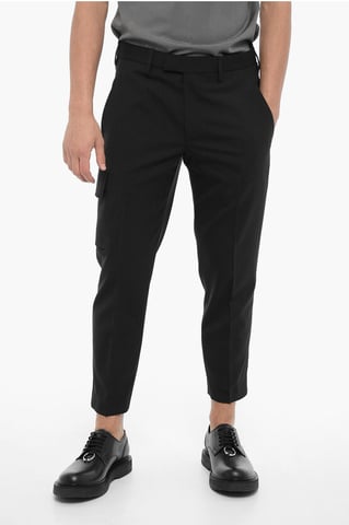 Skinny Cargo-broek met riemlussen in zwart