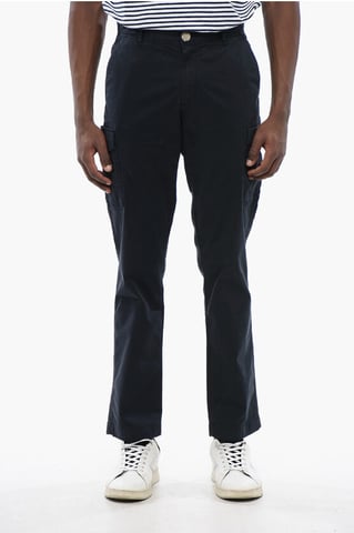 Stretch Cotton Cargo Pants in Blue