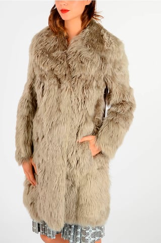 MM1 Alpaca Real Fur Coat in Beige