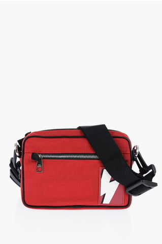 Nylon Bum Bag with Embossed Logo Patch in Red
