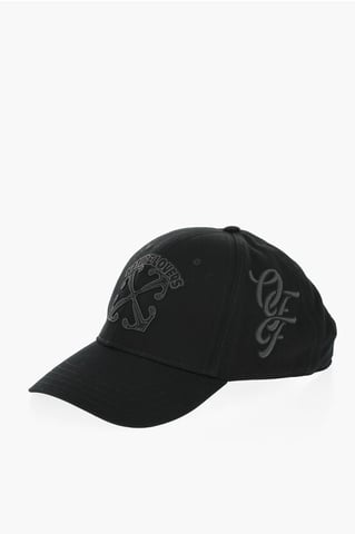 Solid Color Cap with Embossed Details in Black