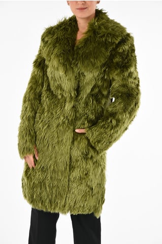 MM1 Alpaca Real Fur Coat in Green