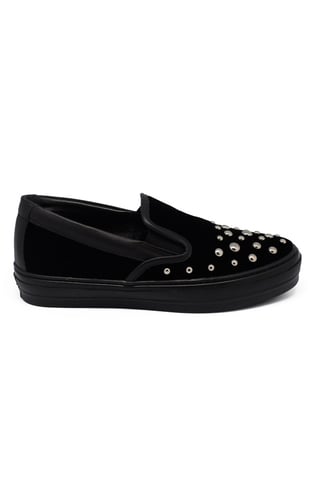 Salvatore Ferragamo Velvet slip-on Black