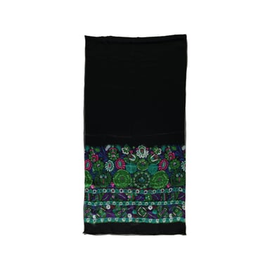 Roberto Cavalli Black and Multicolor Floral Print Scarf - '10s