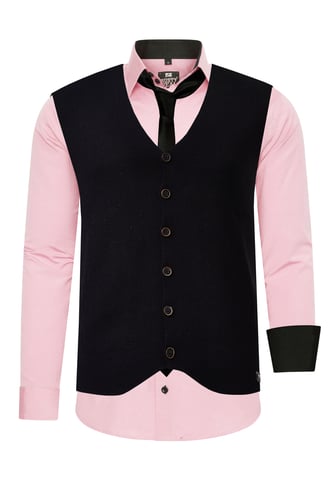 Shirt with vest and tie 3 piece set