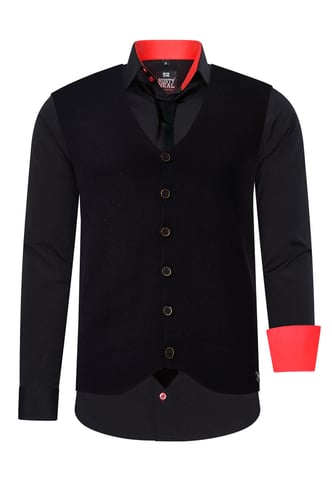 Shirt with vest and tie 3 piece set