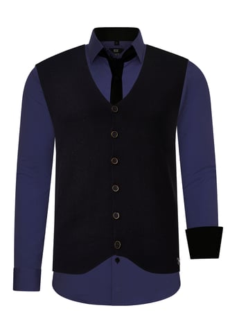Shirt with vest and tie 3 piece set