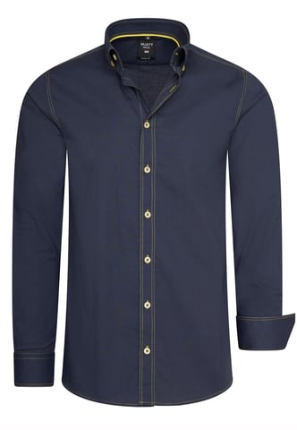 Long sleeve slim fit shirt with contrast seam