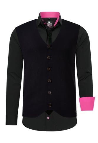Shirt with vest and tie 3 piece set