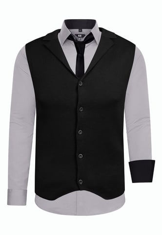 Shirt with vest and tie 3 piece set