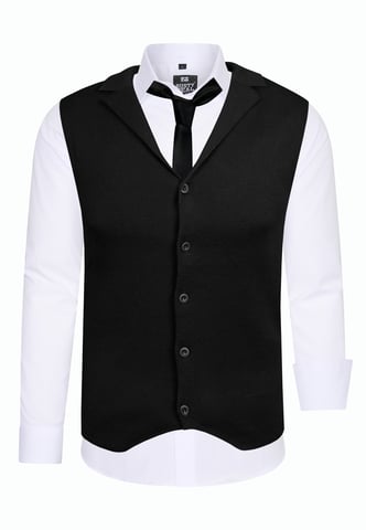 Shirt with vest and tie 3 piece set