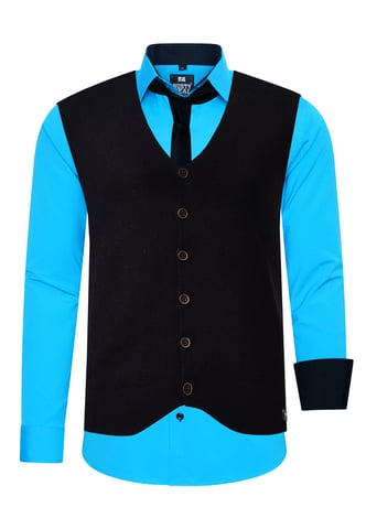 Shirt with vest and tie 3 piece set