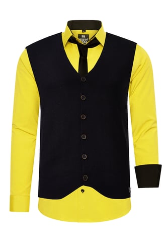 Shirt with vest and tie 3 piece set