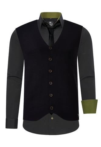 Shirt with vest and tie 3 piece set