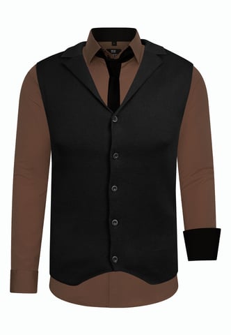 Shirt with vest and tie 3 piece set