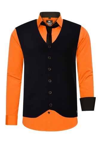 Shirt with vest and tie 3 piece set