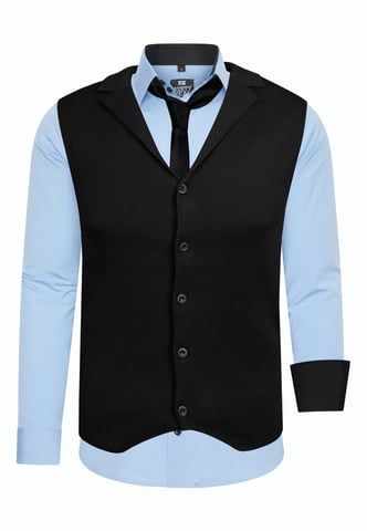 Shirt with vest and tie 3 piece set