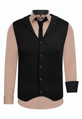 Shirt with vest and tie 3 piece set