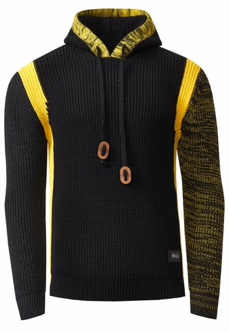 Contrast Coarse knit hoodie