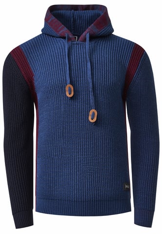Contrast Coarse knit hoodie