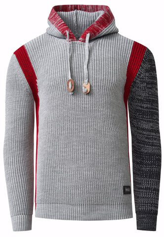 Contrast Coarse knit hoodie