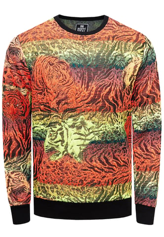 Neon Jacquard Tiger Sweater