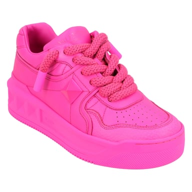 Valentino One Stud Xl Leather Sneakers Pink