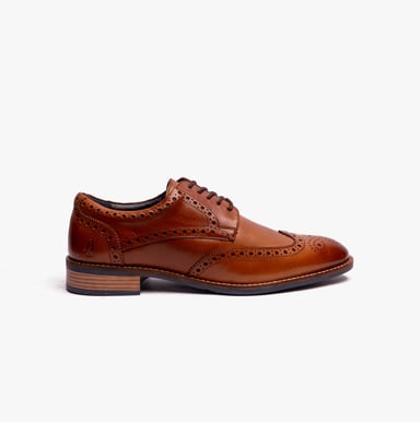 Hush Puppies Dustin Mens Brogue Shoes Tan