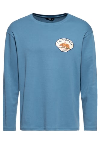 King Kerosin Herren Langarmshirt California Motor State blau