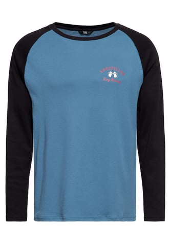 King Kerosin Herren Langarmshirt Good Fellas blau