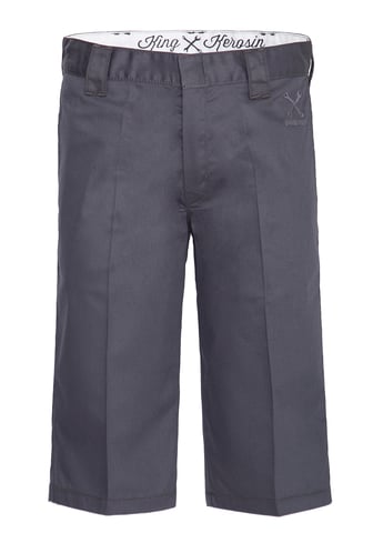 King Kerosin Herren King Kerosin Workwear Shorts in Oil-Washed Optik Garage Wear grey