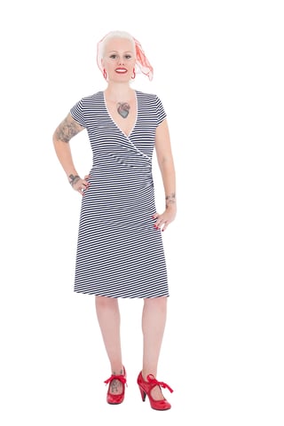 Queen Kerosin Damen QUEEN KEROSIN Sailor Dress mit süßer Schleife am Rücken Mermaid navy