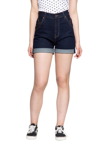 Queen Kerosin Damen Denim Shorts Denim