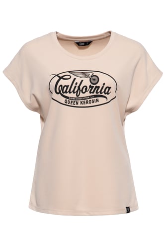 Queen Kerosin Damen T-Shirt California ecru