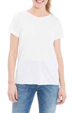 Queen Kerosin Damen QUEEN KEROSIN Basic T-Shirt aus Viskose-Mix offwhite