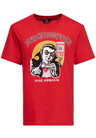 King Kerosin Herren Print T-Shirt You're my blood type rot