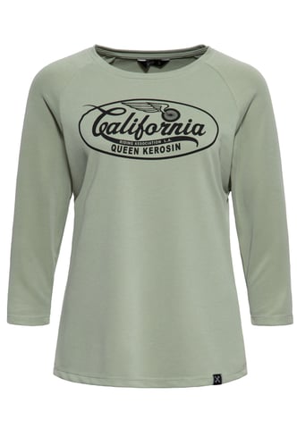 Queen Kerosin Damen Langarmshirt California grün