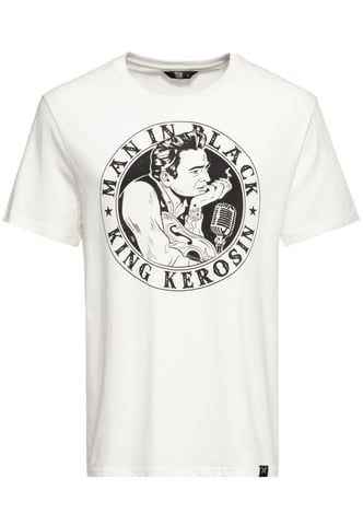 King Kerosin Herren T-Shirt Man in Black weiß