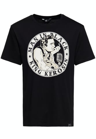 King Kerosin Herren T-Shirt Man in Black schwarz
