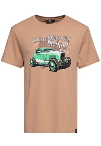 King Kerosin Herren T-Shirt Hotrod Service latte macchiato