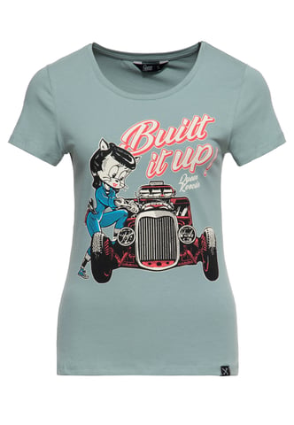 Queen Kerosin Damen T-Shirt Built it up! grün