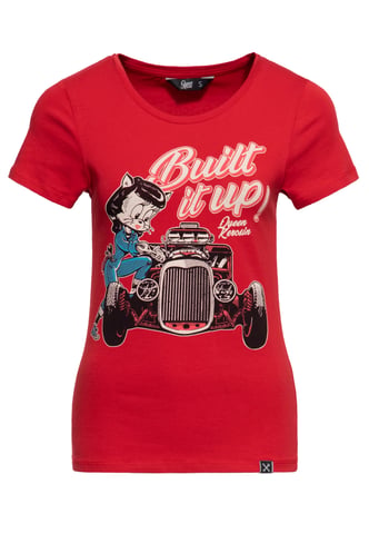 Queen Kerosin Damen T-Shirt Built it up! rot