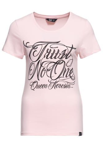 Queen Kerosin Damen Classic T-Shirt Trust no One pink