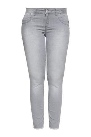 Amor, Truth & Trust Damen ATT JEANS Slim Fit Jeans mit offenen Kanten am Saum Leoni grau