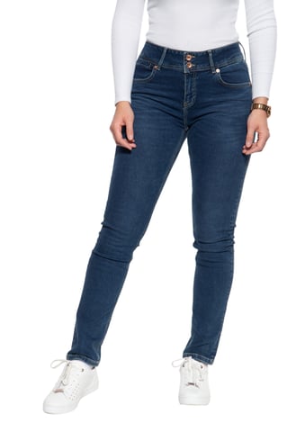 Amor, Truth & Trust Damen Slim Fit Jeans mit hohem Bund Chloe blau