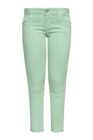 Amor, Truth & Trust Damen ATT JEANS Slim Fit Hose mit offenen Kanten Leoni Dusty Green