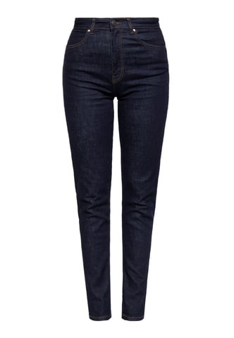 Queen Kerosin Damen Jeanshose mit Kontrast Stickerei dunkelblau